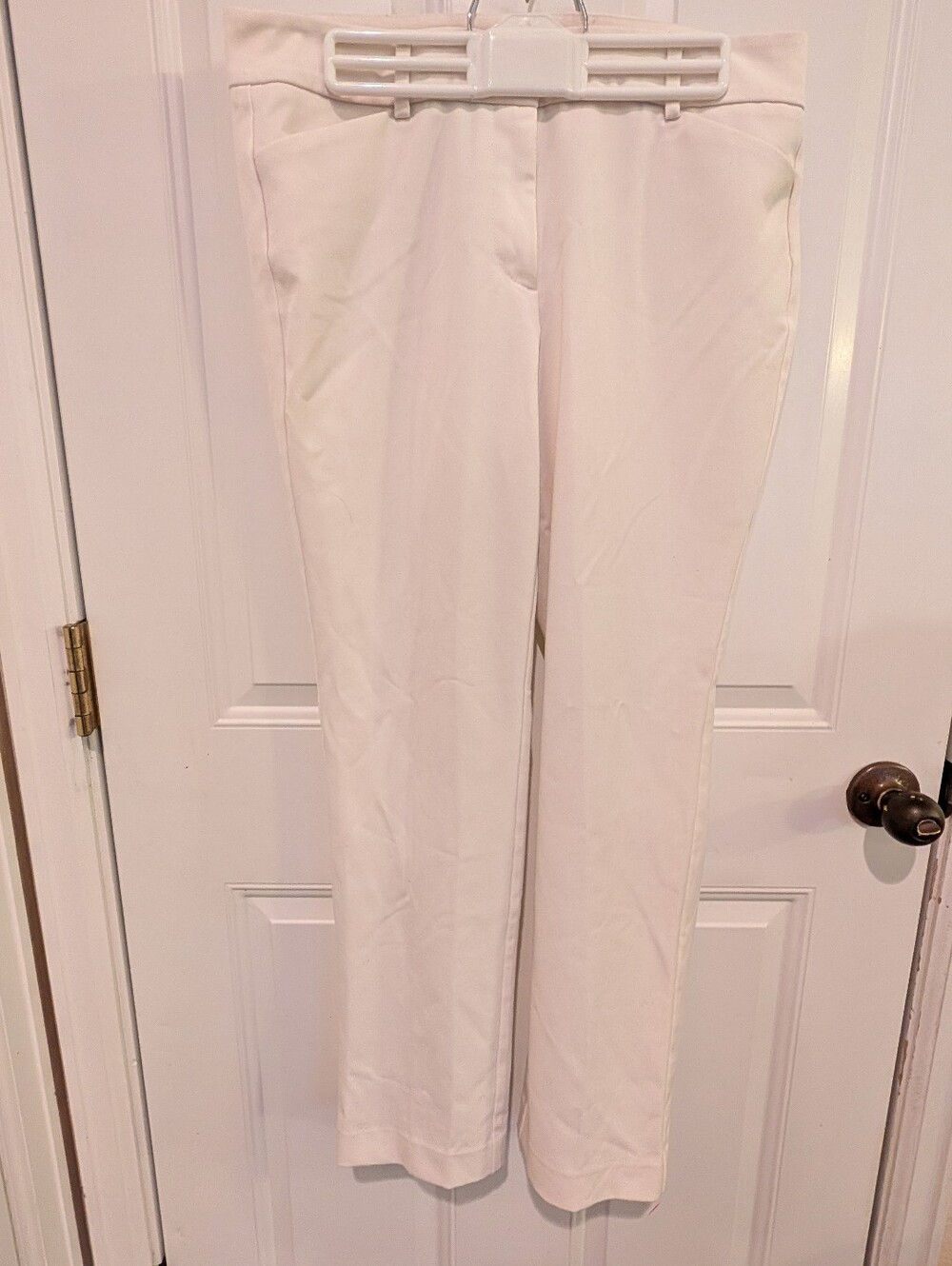 Women's Ann Taylor Cream Straight Leg Signature Dress Pants Size 8P
